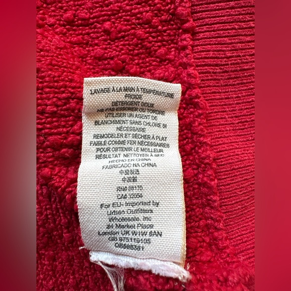 Free People Found My Friend Balloon Sleeve Sweater In Vibrant Red Hue Size M - Picture 10 of 16